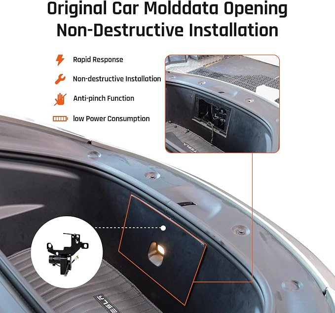 Electric Power Frunk Closer for Tesla Model Y 2021 2022 2023 2024 - Automatic Soft Closing Front Trunk Lock Hands Free Auto Close Easy Install Upgrade Accessory