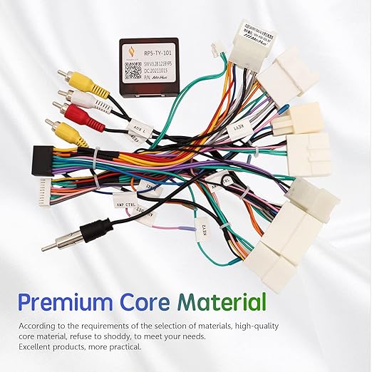 16PIN Car Radio Wiring Harness CANBUS Adapter for Toyota Corolla Camry RAV4 Tundra Highlander Premium Trim,Plug and Play Android Stereo Install Kit Retains JBL Amp 360° / Backup Camera SWC