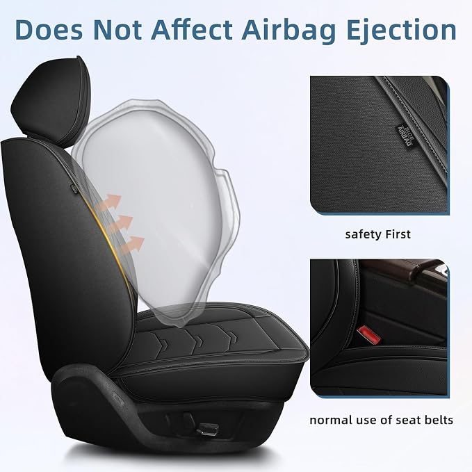 Car Seat Covers Fit for Jeep Renegade 2015-2025 Full Set Luxury Leather Seat Cushion Waterproof Automotive Seat Protectors(5 Seat,Black)