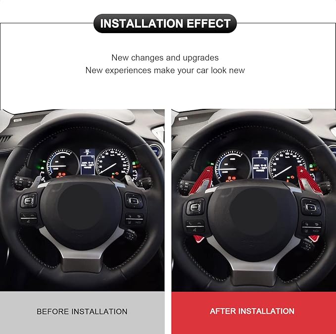 Steering Wheel Accessories Shift Paddle Shifter Extension Carbon Fiber Trim Cover Compatible with Lexus is XE30 IS300h AVE30 NX 300h AZ10 NX RC 350 XC10 RC 300h F Sport