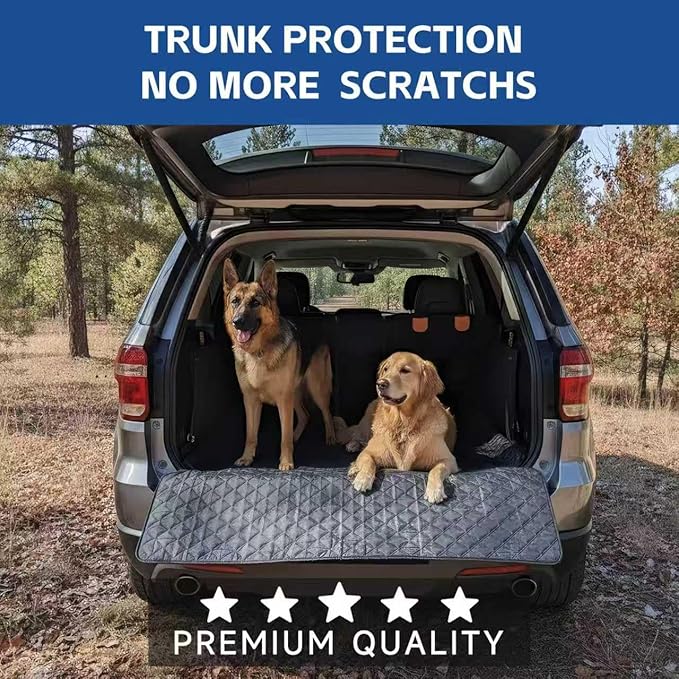 Split Cargo Liner for SUV – for Dogs & Pets, Heavy-Duty, 100% Waterproof Trunk Mat & Cargo Cover – Fits 60/40 Split Bench & Armrest Pass-Through – Machine Washable, Non-Slip, Durable
