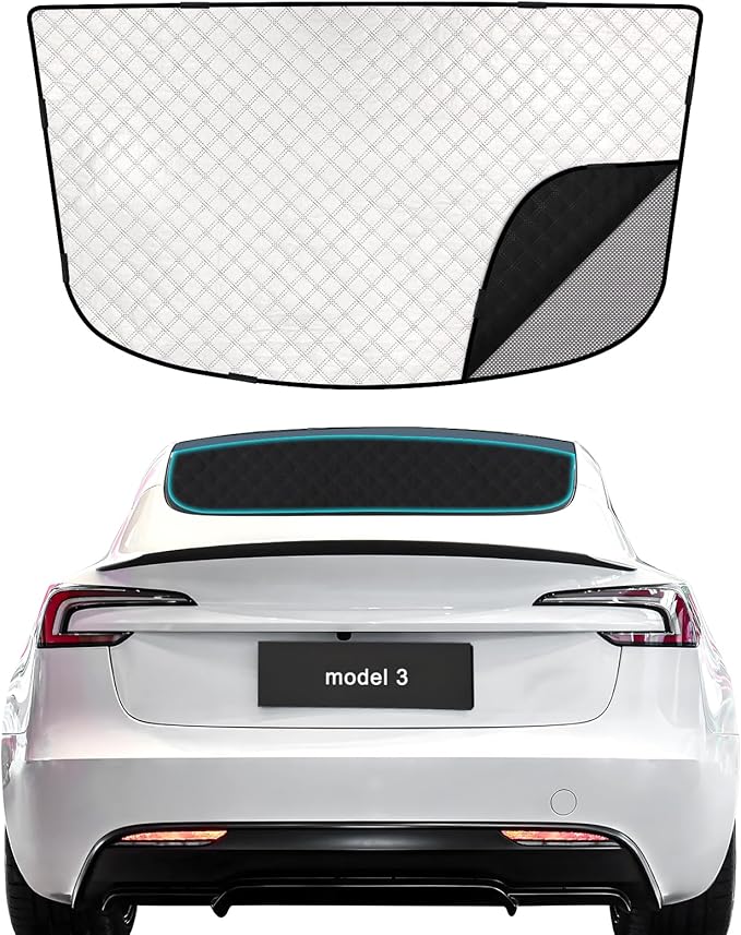 ZATOOTO Rear Windshield Sunshade for 2021-2024 Tesla Model 3 Rear Windshield Sunshield Double Layer Design for Sunshade and Privacy Offer Great Visibility Sun Blocker Back Window Sunshade for Model 3