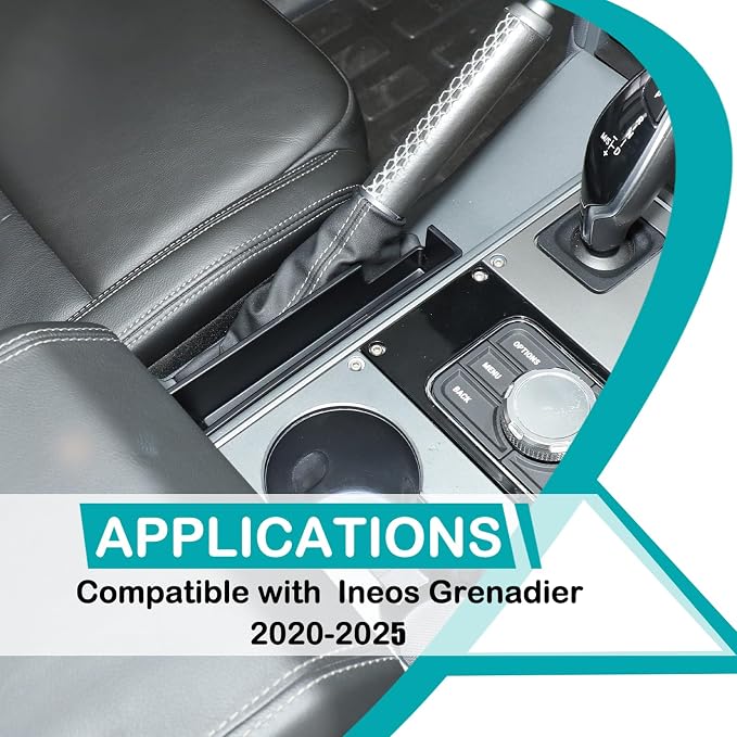 Auto Gear Shifter Console Right Side Storage Box Compatible with Ineos Grenadier 2020-2025 ABS Car Handbrake Console Side Storage Box Interior Accessories