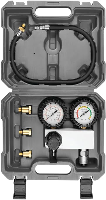Performance Tool W89749 Cylinder Leak Down Tester Kit - Accurate Diagnosis for Engine Health, Includes Dual Gauges and Quick-Connect Fittings