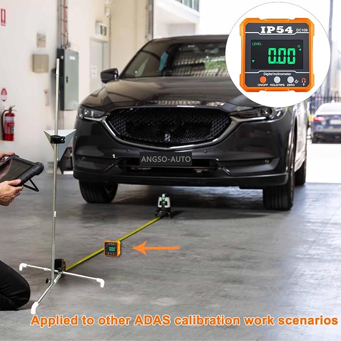 Fit for Honda Toyota Kia Ford ADAS Radar Aiming Calibration Tool with 0-30 Centimeter Scale,Digital Level Angle Gauge with Backlight & Magnetic Base