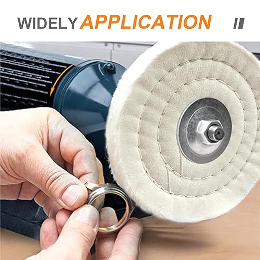 SCOTTCHEN Cotton Buffing Wheel 6 inch Extra Thick Spiral Sewn Polishing Pad for Bench Grinder Tool with 1/2" Arbor Hole(70 Ply) 1PCS