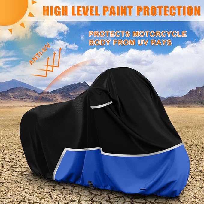 Waterproof Motorcycle Cover Replace for Harley Davidson Touring Limited with Trunk Models, 420D Oxford Cloth Road Glide Limited, Ultra Motorcycle Cover for Snow Rain Dust Protection