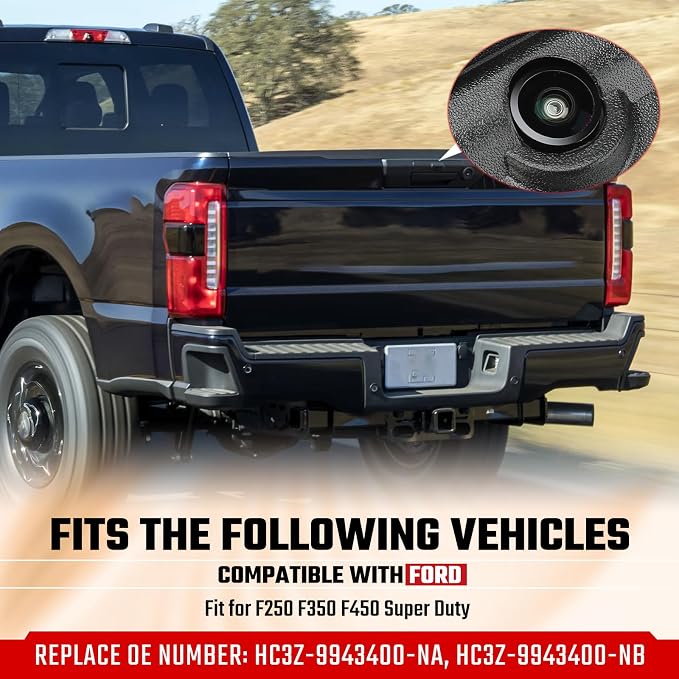 Tailgate Handle Backup Camera,Fit for F250 F350 F450 Super Duty 2017-2022 Trunk Hatch Handle Camera Without Release Button Reversing Replace# HC3Z-9943400-NA HC3Z-9943400-NB