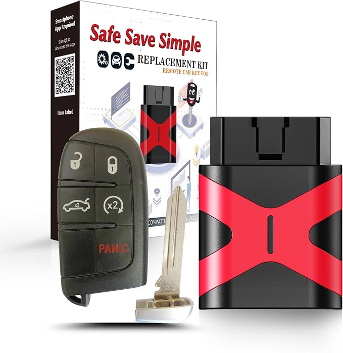 Simple Programmable Keyfob, DIY Programmer OBD Kit Compatible with 2014 2015 2016 2017 Jeep Grand Cherokee Smart Keyless Entry Remote Star M3N40821302