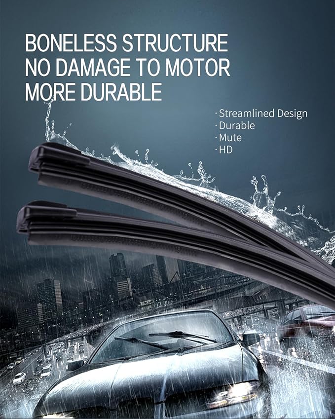 Replacement for Ford Escape 2013-2019,Kuga 2012-2018,Mondeo 2015-2019,Fusion 2013-2017 Silent Wipers -FAPIUO Front Windshield Wipers 28"+28"+11" Blade Set (3 Pack) Pinch Tab