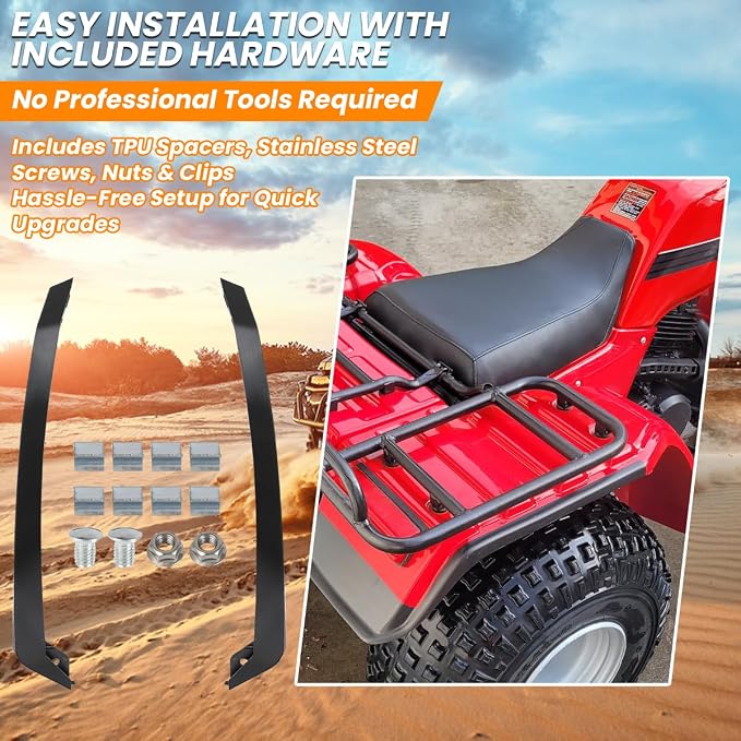 for 1985-1987 Honda Big Red 250 ATC250ES Rear Fender Molding Guards Pair - TPU Material Replace for 80113-HA0-013 80114-HA0-013
