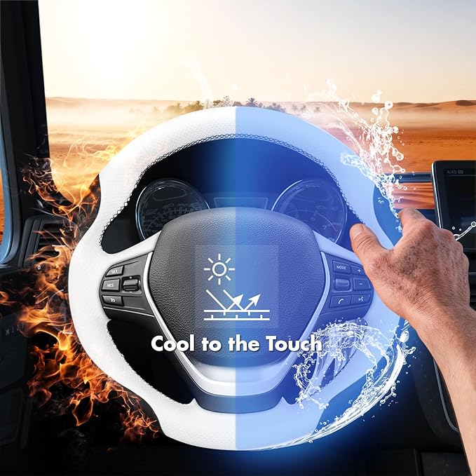 MEWANT Hand Stitch Steering Wheel Cover for BMW 2 Series F22 F23 2014-2020 3 Series F30 F34 2012-2018 4 Series F32 F33 F36 2014-2020 Custom DIY Wrap Interior Accessories