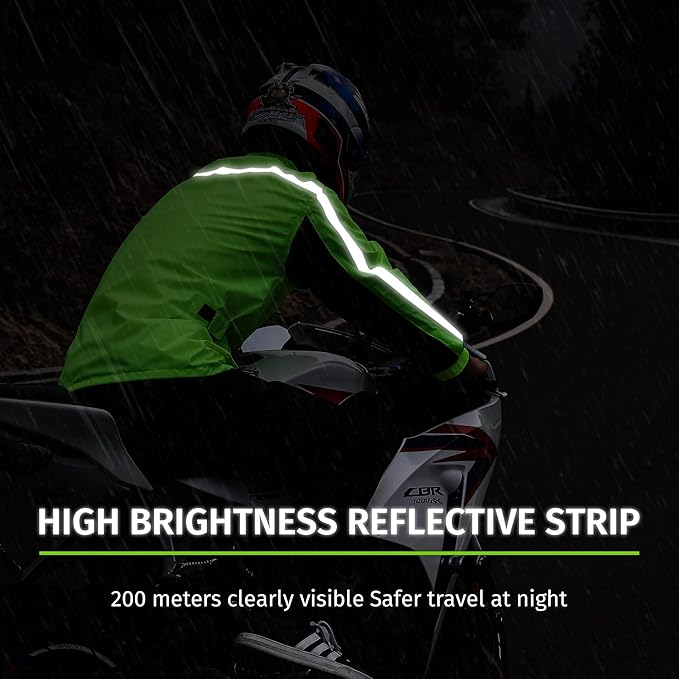 iCreek Motorcycle Rain Suit for Men and Women Waterproof Rain Gear Resistant Raincoat Outdoor Fashion with Hood