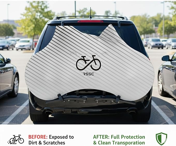 Bike Cover with 5 Zippers, Anti-Scratch Bicycle Storage Guard for Apartment & Garage, Fits Wall Hangers & Car Racks, Dust-Proof Full Protection for Most Bikes (Gray)