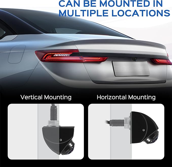 Backup Camera with Switchable Front View - 1080P Metal AHD, 170° Wide Angle Rearview, Super Clear Night Vision, IP69 Waterproof Reverse - Universal for Cars, Trucks, SUVs, Vans (Silver)