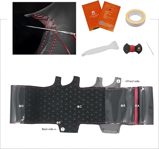 MEWANT DIY Shiny PU Carbon Fiber Geom Embossed Athsuede Steering Wheel Cover for Tesla Model Y Juniper Model 3 Highland