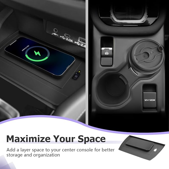 LUWU for 2025 2026 Subaru Forester Accessories Compatible with 2025 2026 Forester, Wireless Charging Anti-Slip Mat - Center Console Cup Holder 2-Pack (Not for 2026+ Touring/Wilderness/Premium)