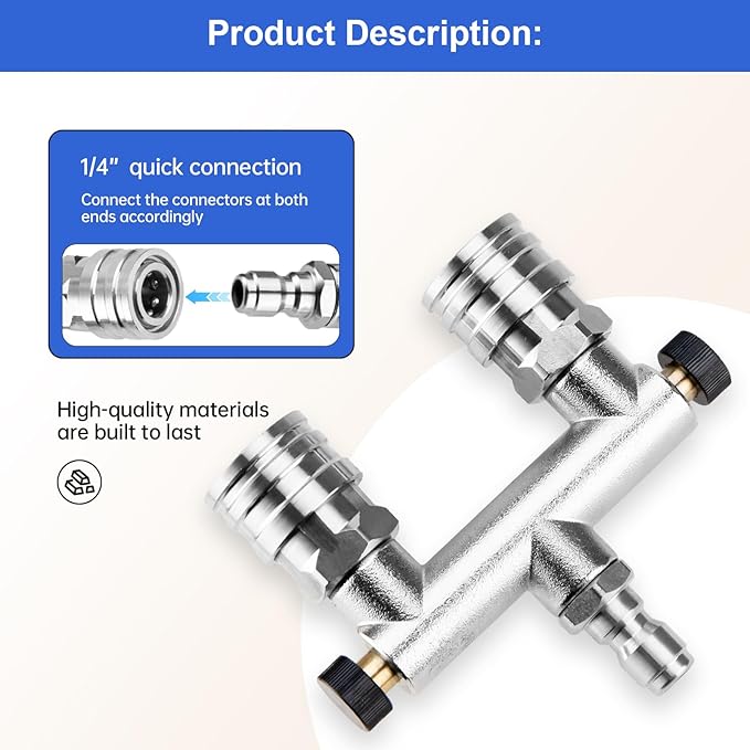 Foam Cannon Dual-Connector Accessory,Pressure Washer Double Tip Attachment for Foam Cannon,Car Wash Cleaning Foam Cannon with 1/4” Quick Connector,2 Small Foam Cannon