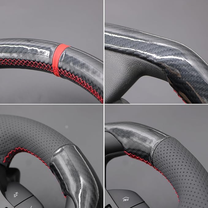 MEWANT for Camaro Steering Wheel Cover 2016-2024 Hand-Stitched for Chevy Camaro Car Steering Wheel Wrap