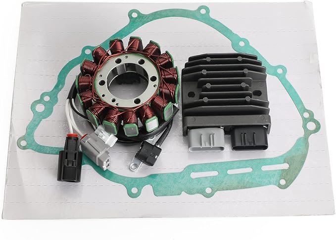 Magneto Stator+Voltage Rectifier+Gasket Fits for Yamaha YXR700 YXR700F Rhino 700 2008-2013, YXM700 Viking 700 2014-2017, YXC700 Viking 700 VI 2015 5B4-81410-00, 1XD-81410-00