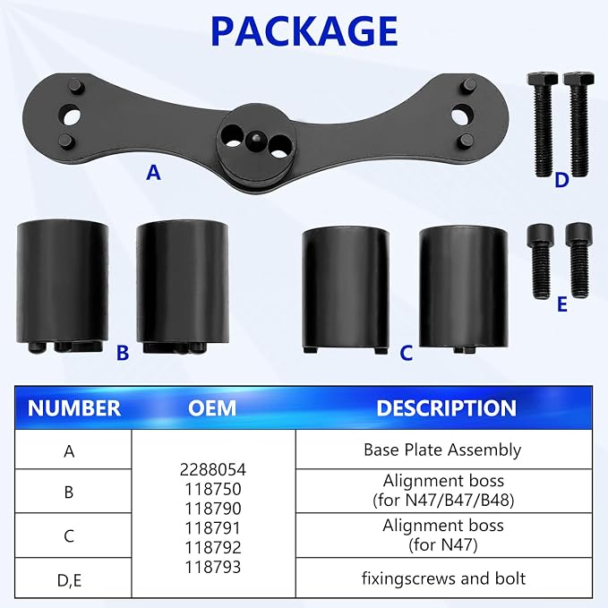 ZKTOOL Engine Lock Balance Shaft Alignment Timing Tool Kit，Compatible with BMW B47 B48 N47 X1 X3 X4 X5 Mini Engine, Oil Pump Sprocket Holding Tool, OEM 2288054,118750, 118790, 118791, 118792, 118793