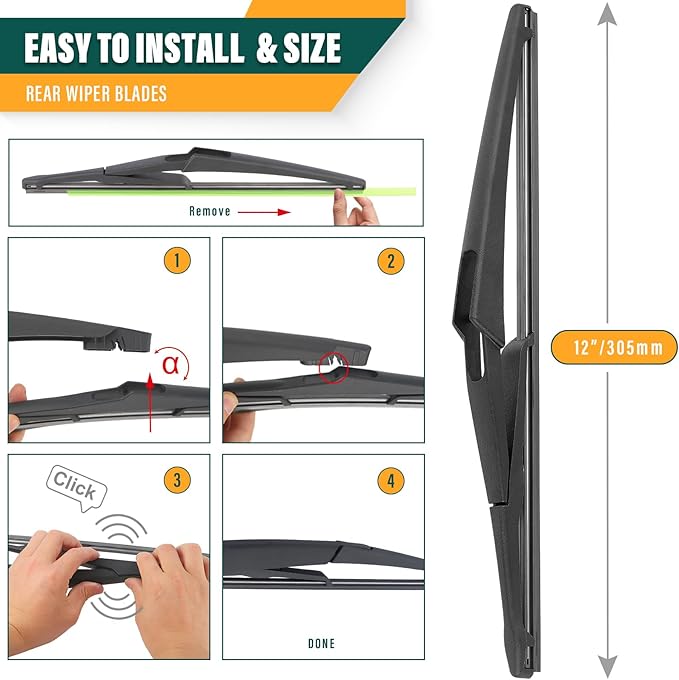 Windshield Wiper Blades Replacement for Nissan Kicks 2018 2019 2020 2021 2022 2023,Original Equipment Replacement Front Rear Wiper Blade Set - 26" 16" 12" (Set of 3)