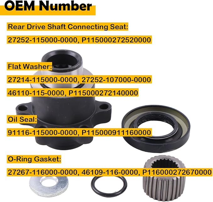27252-115000-0000 Rear Drive Shaft Boss Kit w/Oil Seal & O-Ring Compatible with Hisun 400 500 700 UTV ATV Sector Vector Coleman Massimo Axis Cub Cadet Bennche