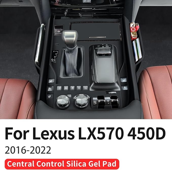 Seat Gap Multifunctional Tray for Lexue LX570 LX450d 2016-2022 Interior Accessories Central Control Storage Box Modification LX 570 LX 450d Internal Modification Accessories (2016-2022 Black)