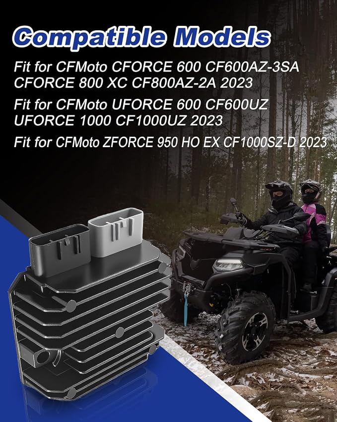 9DSV-151000-4000 5-Pin 12V Voltage Regulator Rectifier Fit for CFMoto CFORCE 600 CF600AZ-3SA UFORCE 1000 CF1000UZ ZFORCE 950 HO EX CF1000SZ-D 2023 Replace 0800-177000-30000