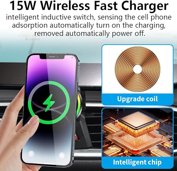 Car Magnetic Phone Mount for Kia Telluride 2023 2024 2025 2026 Auto Interior Accessories Best Cellphone Holder Fast 15W Wireless Charger Cell Phones Charging Screen Stand Vehicle Accessory