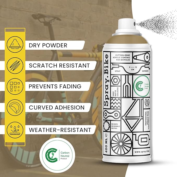 Spray.Bike Spray Paint | Designed Mainly for Bicycles | Multi-Use Acrylic Spray Paint for Metal, Plastic | High Coverage Bike Paint, 400ml, Calcott