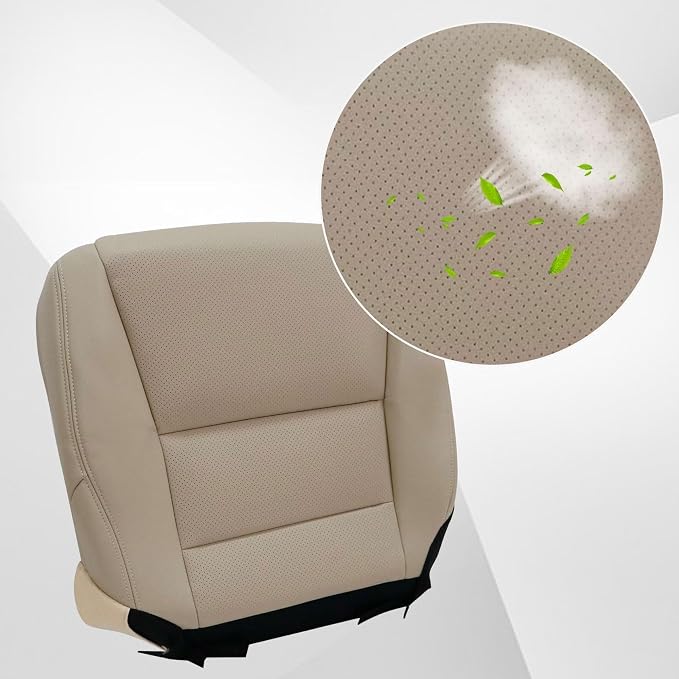 FZJDSD Light Tan Driver & Passenger Side Bottom & Top Lean Back Microfiber Leather Replacement Seat Covers Compatible with Honda Accord 2013 2014 2015 2016 2017