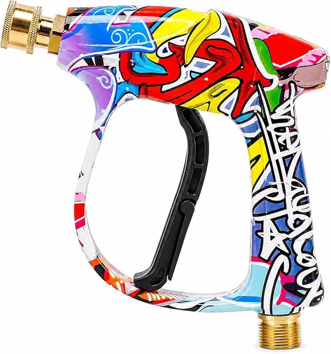 Pressure Washer Short Gun 4000 PSI High Pressure Power Washer Gun with M22-14mm Inlet and 1/4 Inch Quick Connector Heavy Duty Spray Gun for Foam Cannon Car Wash