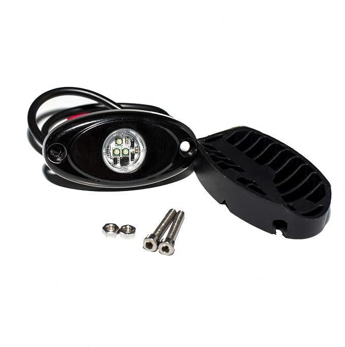 YONEDA 4 Pods Greem Rock Lights 6000K 3LED Bright LED Underglow Lights IP68 Waterproof for Trucks SUV UTV ATV RZR Car Boats Pickup Motorcycle