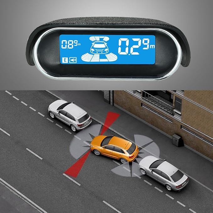 Dual Core Parking Radar - 6 Sensor Rear & Front View LCD Display Backup Radar