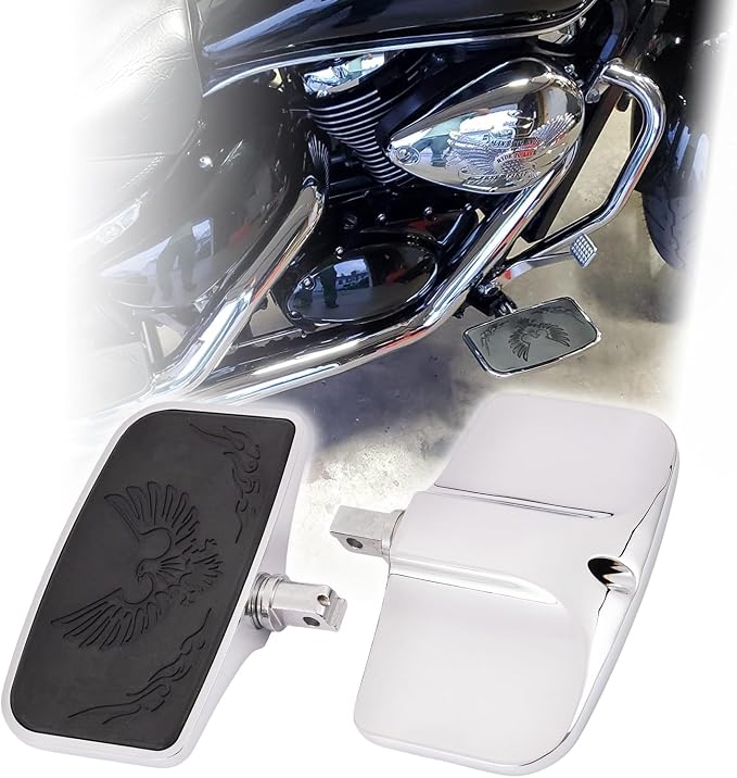 Kinglemc Front Rear Rider Passenger Floorboard FootPeg for Victory/Indian (Eagle, Silver)