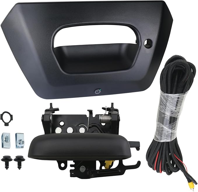 APPERFiT Backup Camera with Tailgate Handle & Bezel Trim 15094722 93440179 Compatible with Chevrolet Chevy Avalanche 1500 2500 2002 2003 2004 2005 2006 Tail Gate Reverse Back Up Camera