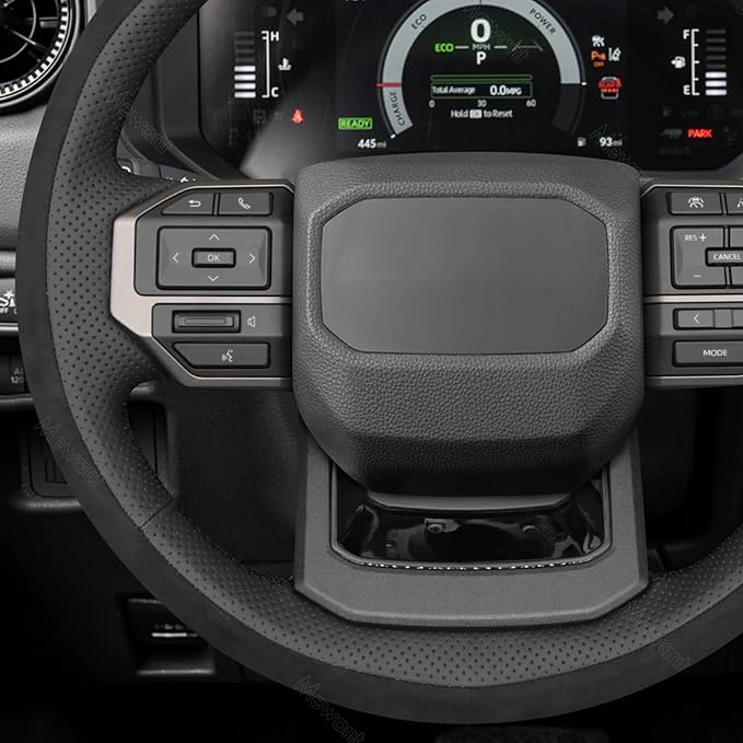 MEWANT Hand Stitch Steering Wheel Cover for Toyota Land Cruiser 2024-2026, Custom Fit DIY Wrap Interior Accessories