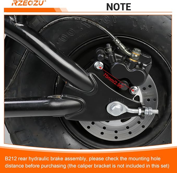 Mini Bike Rear Hydraulic Disc Brake Kit 7/8 Left Brake Master Cylinder Compatible with Coleman B200RSV B200 200cc Mega Moto B212 Minibike Parts 67" Hose