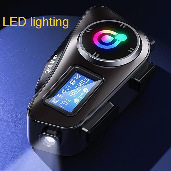 Motorcycle Bluetooth Headset with 500M Intercom, Dual BT5.3 Chip, IPX6 Waterproof, AI Voice Control, LCD Display, 300H Standby, 25H Talk Time, Compatible with Android/iOS Helmet Comm System
