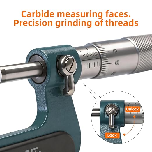 Digital Micrometer Industrial Tools 0-1''Precision Dual Ball Anvil Micrometer Pipe Tube Round Carbide，Accuracy: ± 0.00015， by 0.0003'' Graduation Digit Outside Micrometer in Fitted Box
