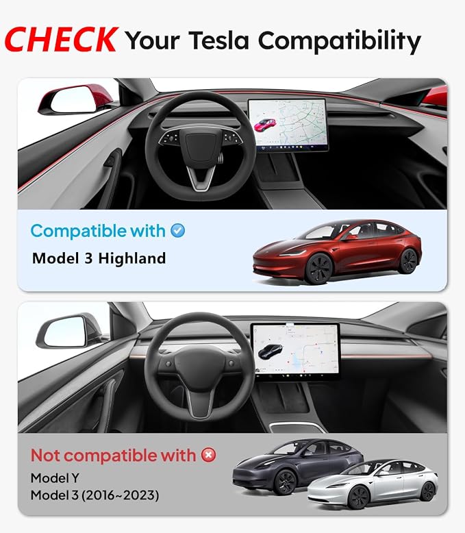 Jawjut Center Console Organizer Control Lower Bottom Storage Box 4PC Compatible with 2024 2025 Tesla Model 3 Highland