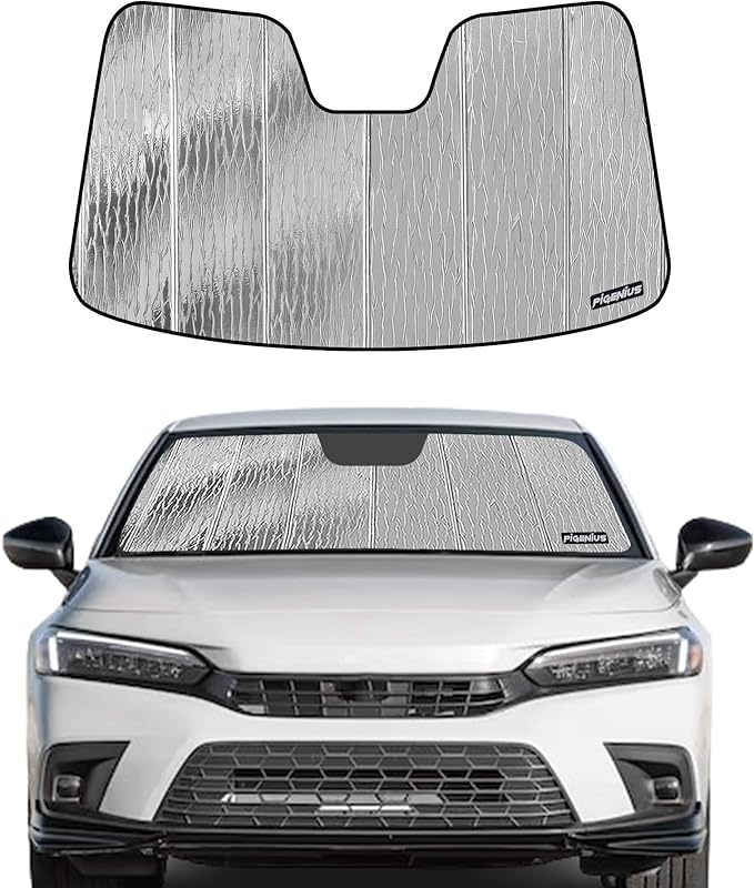 Pigenius Windshield Sunshade for 2022-2026 Honda Civic, Reversible Silver/Black