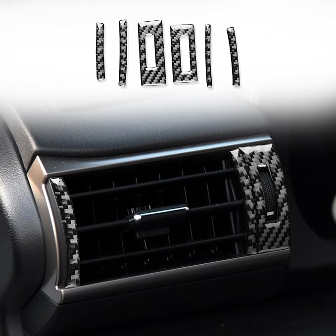 Soft Carbon Fiber Car Interiors Center Dash Left & Right Air Vents 6/pcs Decorative Stickers for Lexus RC300 350 200T 15-24 Carbon Fiber Interior Accessories