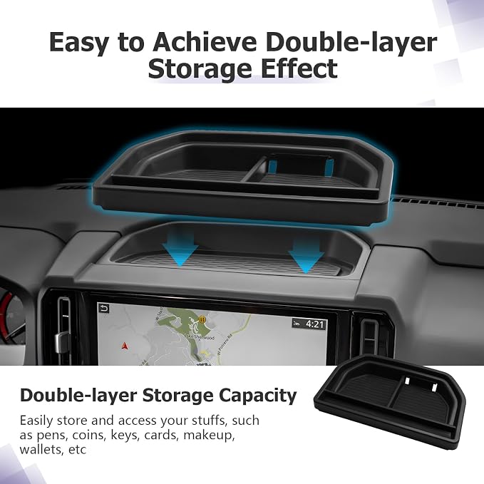 LUWU Compatible with 2025 2026 Frontier Dashboard Storage Tray 2025 2026 Frontier S/SV/Pro-X/Pro-4X/SL 12.3-inch Behind Screen Organizer Center Console Dash Tray Frontier 2026(Only for 12.3" Screen)
