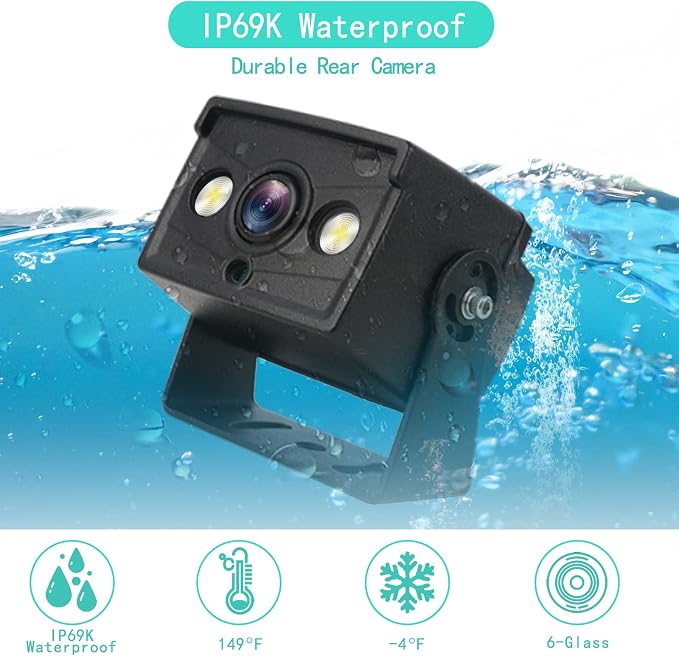 Car Wireless Backup Camera Kit,5 Inch Monitor and 1080P Front/Rear View Adjustable Camera for Car,Pickup,Truck,RV,SUV,Van,Camper Easy Installation Stable Signal Night Vision Waterproof Cam System