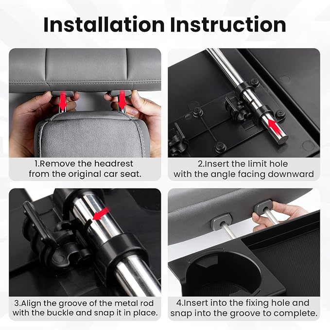 FIILINES Front Center Seat Headrest Organizer for 2011-2025 Ford F150 F250 F350 F450 F550 F650 Accessories, Coin Storage Box with Phone Holder and Large-Capacity Cup Holder (Jump Seat Only)