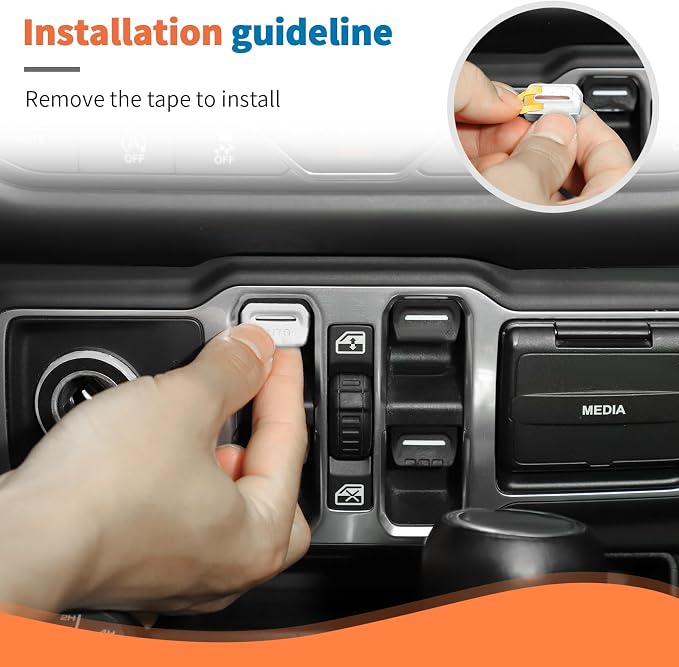 JeCar 8-Piece Aluminum Switch Button Knob Cover for 2018-2025+ Jeep Wrangler JL JLU & Gladiator JT Window Switch Button Cover, Radio, Air Conditioner, Headlight Switch Knob Cover (Silver)