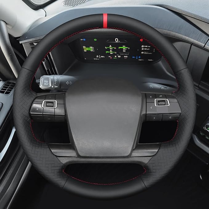MEWANT Hand Sewn Steering Wheel Cover Wrap for Volvo VNL VNR FM FH 2017-2025 Steering Wheel Accessories for Volvo FM