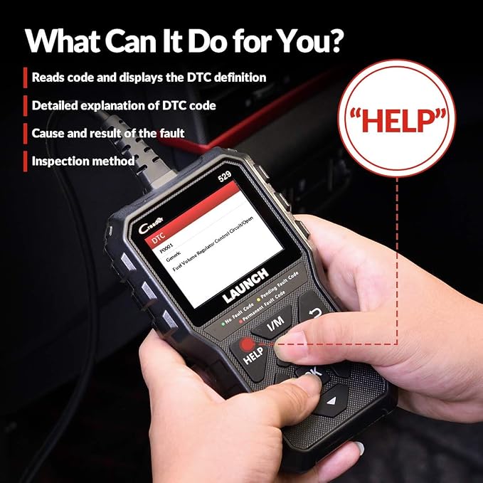 2026 NEW Launch OBD2 Scanner CR529 Code Reader Check Engine Light for All OBDII Car After 1996 Full OBD2 Functions Mode 8, I/M Readiness DTC Lookup Lifetime Free Update Scan Tool [Upgrade Version]